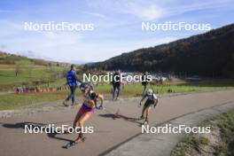 20.10.2024, Arcon, France (FRA): Zelie Roy (FRA), Mila Ambert (FRA), (l-r) - Biathlon Samse Summer Tour, pursuit, Arcon (FRA). www.nordicfocus.com. © Manzoni/NordicFocus. Every downloaded picture is fee-liable.