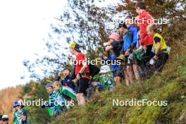 20.10.2024, Arcon, France (FRA): Fans cheering on the track Event Feature: - Biathlon Samse Summer Tour, pursuit, Arcon (FRA). www.nordicfocus.com. © Manzoni/NordicFocus. Every downloaded picture is fee-liable.