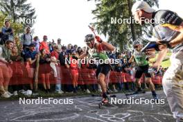 20.10.2024, Arcon, France (FRA): Florent Claude (BEL), Thierry Langer (BEL), (l-r) - Biathlon Samse Summer Tour, pursuit, Arcon (FRA). www.nordicfocus.com. © Manzoni/NordicFocus. Every downloaded picture is fee-liable.