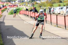 20.10.2024, Arcon, France (FRA): Leo Carlier (FRA) - Biathlon Samse Summer Tour, pursuit, Arcon (FRA). www.nordicfocus.com. © Manzoni/NordicFocus. Every downloaded picture is fee-liable.