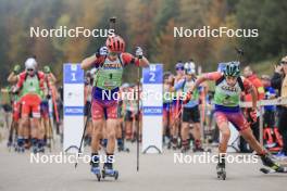 20.10.2024, Arcon, France (FRA): Augustin Remonnay (FRA), Timeo Amiotte (FRA), (l-r) - Biathlon Samse Summer Tour, pursuit, Arcon (FRA). www.nordicfocus.com. © Manzoni/NordicFocus. Every downloaded picture is fee-liable.