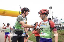 20.10.2024, Arcon, France (FRA): Clovis Henocq (FRA), Augustin Remonnay (FRA), (l-r) - Biathlon Samse Summer Tour, pursuit, Arcon (FRA). www.nordicfocus.com. © Manzoni/NordicFocus. Every downloaded picture is fee-liable.