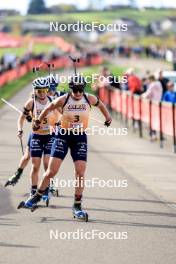 20.10.2024, Arcon, France (FRA): Jeanne Richard (FRA), Julia Simon (FRA), (l-r) - Biathlon Samse Summer Tour, pursuit, Arcon (FRA). www.nordicfocus.com. © Manzoni/NordicFocus. Every downloaded picture is fee-liable.