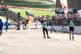 20.10.2024, Arcon, France (FRA): Sebastien Mahon (FRA), Axel Berrez Portier (FRA), (l-r) - Biathlon Samse Summer Tour, pursuit, Arcon (FRA). www.nordicfocus.com. © Manzoni/NordicFocus. Every downloaded picture is fee-liable.