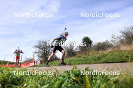 20.10.2024, Arcon, France (FRA): Mathis Laine (FRA), Hugo Francois (FRA), (l-r) - Biathlon Samse Summer Tour, pursuit, Arcon (FRA). www.nordicfocus.com. © Manzoni/NordicFocus. Every downloaded picture is fee-liable.