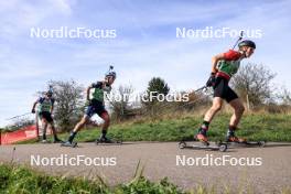 20.10.2024, Arcon, France (FRA): Marius Remy (FRA), Oriol Bosch Benet (FRA), Peter Sanders (FRA), (l-r) - Biathlon Samse Summer Tour, pursuit, Arcon (FRA). www.nordicfocus.com. © Manzoni/NordicFocus. Every downloaded picture is fee-liable.