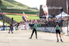 20.10.2024, Arcon, France (FRA): Sebastien Mahon (FRA), Axel Berrez Portier (FRA), (l-r) - Biathlon Samse Summer Tour, pursuit, Arcon (FRA). www.nordicfocus.com. © Manzoni/NordicFocus. Every downloaded picture is fee-liable.