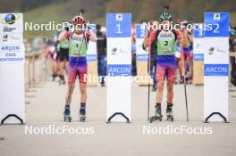 20.10.2024, Arcon, France (FRA): Augustin Remonnay (FRA), Timeo Amiotte (FRA), (l-r) - Biathlon Samse Summer Tour, pursuit, Arcon (FRA). www.nordicfocus.com. © Manzoni/NordicFocus. Every downloaded picture is fee-liable.