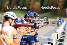 20.10.2024, Arcon, France (FRA): Jeanne Richard (FRA), Lou Jeanmonnot (FRA) - Biathlon Samse Summer Tour, pursuit, Arcon (FRA). www.nordicfocus.com. © Manzoni/NordicFocus. Every downloaded picture is fee-liable.