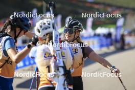 20.10.2024, Arcon, France (FRA): Louise Roguet (FRA), Lena Moretti (FRA), (l-r) - Biathlon Samse Summer Tour, pursuit, Arcon (FRA). www.nordicfocus.com. © Manzoni/NordicFocus. Every downloaded picture is fee-liable.