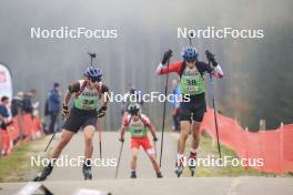 20.10.2024, Arcon, France (FRA): Tristan Bois (FRA), Nathanael Cullell (FRA), (l-r) - Biathlon Samse Summer Tour, pursuit, Arcon (FRA). www.nordicfocus.com. © Manzoni/NordicFocus. Every downloaded picture is fee-liable.