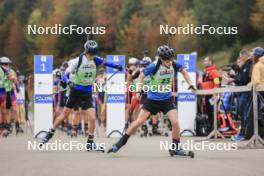 20.10.2024, Arcon, France (FRA): Nicolas Colomban (FRA), Eliot Perrillat-Bottonet (FRA), (l-r) - Biathlon Samse Summer Tour, pursuit, Arcon (FRA). www.nordicfocus.com. © Manzoni/NordicFocus. Every downloaded picture is fee-liable.