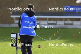 20.10.2024, Arcon, France (FRA): Event Feature: Shooting range staff operates the manual targets - Biathlon Samse Summer Tour, pursuit, Arcon (FRA). www.nordicfocus.com. © Manzoni/NordicFocus. Every downloaded picture is fee-liable.