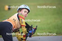 20.10.2024, Arcon, France (FRA): Justine Gabriel (BEL) - Biathlon Samse Summer Tour, pursuit, Arcon (FRA). www.nordicfocus.com. © Manzoni/NordicFocus. Every downloaded picture is fee-liable.