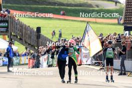 20.10.2024, Arcon, France (FRA): Sebastien Mahon (FRA), Axel Berrez Portier (FRA), (l-r) - Biathlon Samse Summer Tour, pursuit, Arcon (FRA). www.nordicfocus.com. © Manzoni/NordicFocus. Every downloaded picture is fee-liable.