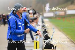 20.10.2024, Arcon, France (FRA): Event Feature: Shooting range staff operates the manual targets - Biathlon Samse Summer Tour, pursuit, Arcon (FRA). www.nordicfocus.com. © Manzoni/NordicFocus. Every downloaded picture is fee-liable.