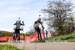 20.10.2024, Arcon, France (FRA): Ismael Croizier (FRA), Frantzky Perrier (FRA), (l-r) - Biathlon Samse Summer Tour, pursuit, Arcon (FRA). www.nordicfocus.com. © Manzoni/NordicFocus. Every downloaded picture is fee-liable.