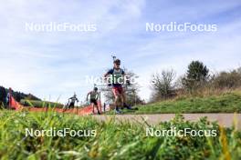 20.10.2024, Arcon, France (FRA): Marius Thiriat (FRA), Corentin Jorda (FRA), (l-r) - Biathlon Samse Summer Tour, pursuit, Arcon (FRA). www.nordicfocus.com. © Manzoni/NordicFocus. Every downloaded picture is fee-liable.