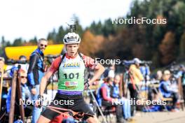 20.10.2024, Arcon, France (FRA): Leo Carlier (FRA) - Biathlon Samse Summer Tour, pursuit, Arcon (FRA). www.nordicfocus.com. © Manzoni/NordicFocus. Every downloaded picture is fee-liable.