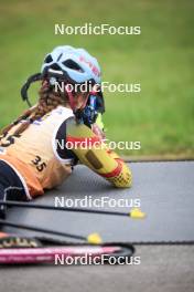 20.10.2024, Arcon, France (FRA): Justine Gabriel (BEL) - Biathlon Samse Summer Tour, pursuit, Arcon (FRA). www.nordicfocus.com. © Manzoni/NordicFocus. Every downloaded picture is fee-liable.