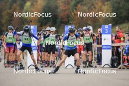 20.10.2024, Arcon, France (FRA): Nicolas Colomban (FRA), Eliot Perrillat-Bottonet (FRA), (l-r) - Biathlon Samse Summer Tour, pursuit, Arcon (FRA). www.nordicfocus.com. © Manzoni/NordicFocus. Every downloaded picture is fee-liable.