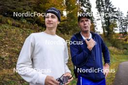 20.10.2024, Arcon, France (FRA): Eric Perrot (FRA), Stephane Bouthiaux (FRA), (l-r) - Biathlon Samse Summer Tour, pursuit, Arcon (FRA). www.nordicfocus.com. © Manzoni/NordicFocus. Every downloaded picture is fee-liable.