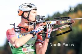 20.10.2024, Arcon, France (FRA): Leo Carlier (FRA) - Biathlon Samse Summer Tour, pursuit, Arcon (FRA). www.nordicfocus.com. © Manzoni/NordicFocus. Every downloaded picture is fee-liable.