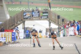 20.10.2024, Arcon, France (FRA): Adele Ouvrier-Buffet (FRA), Gianina Piller (SUI), (l-r) - Biathlon Samse Summer Tour, pursuit, Arcon (FRA). www.nordicfocus.com. © Manzoni/NordicFocus. Every downloaded picture is fee-liable.