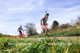 20.10.2024, Arcon, France (FRA): Romain Michaud (FRA), Benjamin De Grimaudet De Rochebouet (FRA), (l-r) - Biathlon Samse Summer Tour, pursuit, Arcon (FRA). www.nordicfocus.com. © Manzoni/NordicFocus. Every downloaded picture is fee-liable.