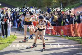 20.10.2024, Arcon, France (FRA): Emma Gachet (FRA), Caline Pic (FRA), (l-r) - Biathlon Samse Summer Tour, pursuit, Arcon (FRA). www.nordicfocus.com. © Manzoni/NordicFocus. Every downloaded picture is fee-liable.