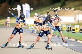 20.10.2024, Arcon, France (FRA): Gilonne Guigonnat (FRA), Amandine Mengin (FRA), (l-r) - Biathlon Samse Summer Tour, pursuit, Arcon (FRA). www.nordicfocus.com. © Manzoni/NordicFocus. Every downloaded picture is fee-liable.