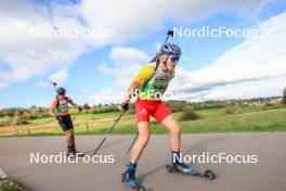 19.10.2024, Arcon, France (FRA): Noe Rochegude-Ribot (FRA) - Biathlon Samse Summer Tour, sprint, Arcon (FRA). www.nordicfocus.com. © Manzoni/NordicFocus. Every downloaded picture is fee-liable.