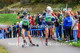 19.10.2024, Arcon, France (FRA): Léa Gross (BEL), Maya Cloetens (BEL), (l-r) - Biathlon Samse Summer Tour, sprint, Arcon (FRA). www.nordicfocus.com. © Manzoni/NordicFocus. Every downloaded picture is fee-liable.