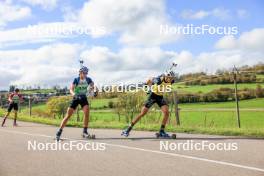 19.10.2024, Arcon, France (FRA): Marius Remy (FRA), Eric Perrot (FRA), (l-r) - Biathlon Samse Summer Tour, sprint, Arcon (FRA). www.nordicfocus.com. © Manzoni/NordicFocus. Every downloaded picture is fee-liable.