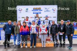 19.10.2024, Arcon, France (FRA): Rose Marguet (FRA), Adele Ouvrier-Buffet (FRA), Zabou Mellouet Achard (FRA), Canelle Midez (FRA), Gianina Piller (SUI), (l-r) - Biathlon Samse Summer Tour, sprint, Arcon (FRA). www.nordicfocus.com. © Manzoni/NordicFocus. Every downloaded picture is fee-liable.