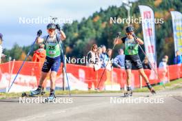 19.10.2024, Arcon, France (FRA): Sophie Chauveau (FRA), Lou Anne Dupont Ballet Baz (FRA), (l-r) - Biathlon Samse Summer Tour, sprint, Arcon (FRA). www.nordicfocus.com. © Manzoni/NordicFocus. Every downloaded picture is fee-liable.