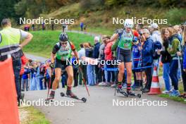 19.10.2024, Arcon, France (FRA): Léa Gross (BEL), Maya Cloetens (BEL), (l-r) - Biathlon Samse Summer Tour, sprint, Arcon (FRA). www.nordicfocus.com. © Manzoni/NordicFocus. Every downloaded picture is fee-liable.