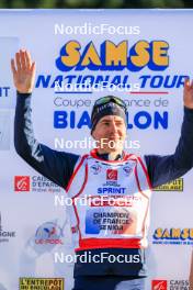 19.10.2024, Arcon, France (FRA): Quentin Fillon Maillet (FRA) - Biathlon Samse Summer Tour, sprint, Arcon (FRA). www.nordicfocus.com. © Manzoni/NordicFocus. Every downloaded picture is fee-liable.