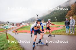 19.10.2024, Arcon, France (FRA): Niels Bibollet (FRA) - Biathlon Samse Summer Tour, sprint, Arcon (FRA). www.nordicfocus.com. © Manzoni/NordicFocus. Every downloaded picture is fee-liable.