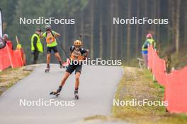 19.10.2024, Arcon, France (FRA): Léon Imwinkelried (SUI) - Biathlon Samse Summer Tour, sprint, Arcon (FRA). www.nordicfocus.com. © Manzoni/NordicFocus. Every downloaded picture is fee-liable.