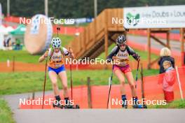 19.10.2024, Arcon, France (FRA): Nora Mengis (SUI), Isalyne Duparchy (FRA), (l-r) - Biathlon Samse Summer Tour, sprint, Arcon (FRA). www.nordicfocus.com. © Manzoni/NordicFocus. Every downloaded picture is fee-liable.