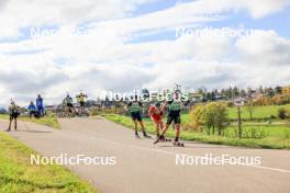 19.10.2024, Arcon, France (FRA): Mathieu Perrillat Bottonet (FRA), Emilien Claude (FRA), (l-r) - Biathlon Samse Summer Tour, sprint, Arcon (FRA). www.nordicfocus.com. © Manzoni/NordicFocus. Every downloaded picture is fee-liable.