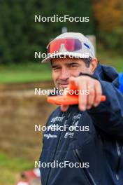 19.10.2024, Arcon, France (FRA): Lionel Laurent (FRA), media coordinator Team France - Biathlon Samse Summer Tour, sprint, Arcon (FRA). www.nordicfocus.com. © Manzoni/NordicFocus. Every downloaded picture is fee-liable.