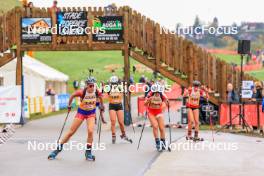 19.10.2024, Arcon, France (FRA): Elsa Bouillet (FRA), Taina Buisson (FRA), Lucie Loosen (FRA), Zelie Pic (FRA), (l-r) - Biathlon Samse Summer Tour, sprint, Arcon (FRA). www.nordicfocus.com. © Manzoni/NordicFocus. Every downloaded picture is fee-liable.