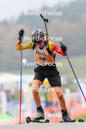 19.10.2024, Arcon, France (FRA): Louis Bastin (BEL) - Biathlon Samse Summer Tour, sprint, Arcon (FRA). www.nordicfocus.com. © Manzoni/NordicFocus. Every downloaded picture is fee-liable.