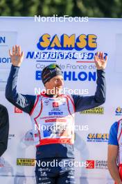 19.10.2024, Arcon, France (FRA): Quentin Fillon Maillet (FRA) - Biathlon Samse Summer Tour, sprint, Arcon (FRA). www.nordicfocus.com. © Manzoni/NordicFocus. Every downloaded picture is fee-liable.