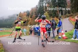 19.10.2024, Arcon, France (FRA): Théo Camps (FRA), Quentin Caviglia (FRA), (l-r) - Biathlon Samse Summer Tour, sprint, Arcon (FRA). www.nordicfocus.com. © Manzoni/NordicFocus. Every downloaded picture is fee-liable.