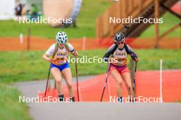 19.10.2024, Arcon, France (FRA): Nora Mengis (SUI), Isalyne Duparchy (FRA), (l-r) - Biathlon Samse Summer Tour, sprint, Arcon (FRA). www.nordicfocus.com. © Manzoni/NordicFocus. Every downloaded picture is fee-liable.