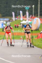 19.10.2024, Arcon, France (FRA): Juliette Atchekguezian (FRA), Louise Chollat (FRA), (l-r) - Biathlon Samse Summer Tour, sprint, Arcon (FRA). www.nordicfocus.com. © Manzoni/NordicFocus. Every downloaded picture is fee-liable.