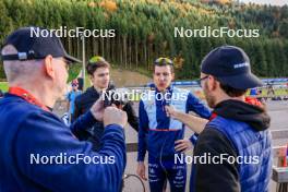 19.10.2024, Arcon, France (FRA): Eric Perrot (FRA), Quentin Fillon Maillet (FRA), (l-r) - Biathlon Samse Summer Tour, sprint, Arcon (FRA). www.nordicfocus.com. © Manzoni/NordicFocus. Every downloaded picture is fee-liable.